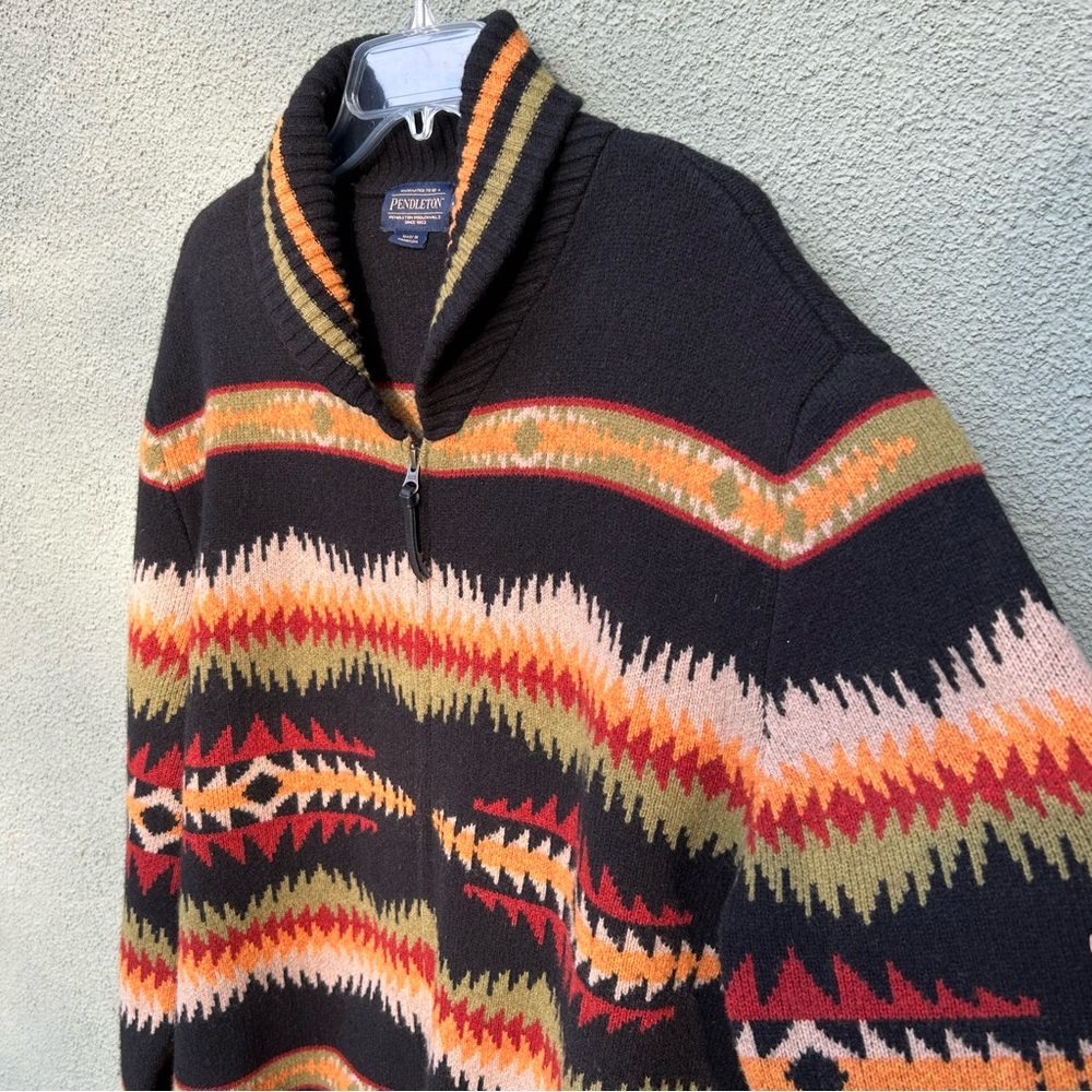Pendleton Tye River Lambswool Full Zip Cardigan S… - image 5